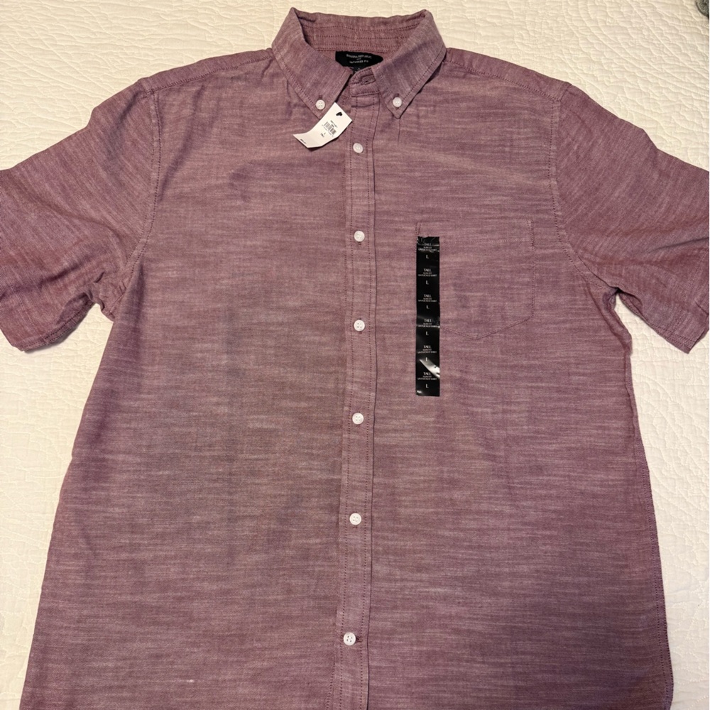 Banana Republic Lavender Button-Up Shirt Slim Tall Large NWT